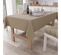 PETTI Artigiani Italiani - Tovaglia da Tavola Rettangolare Elegante in Cotone, Copritavolo Cucina Tinta Unita, Tortora X18 Posti (140x360 cm), 100% Made in Italy