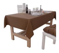 PETTI Artigiani Italiani - Tovaglia da Tavola Rettangolare, Tovaglia Elegante, Tovaglia Tinta Unita in Cotone, Copritavolo Cucina, Tovaglia Marrone X18 Posti (140x360 cm), 100% Made in Italy