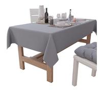 PETTI Artigiani Italiani - Tovaglia da Tavola Rettangolare, Tovaglia Elegante, Tovaglia Tinta Unita in Cotone, Copritavolo Cucina, Tovaglia Grigio X6 Posti (140x180 cm), 100% Made in Italy