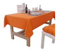 PETTI Artigiani Italiani - Tovaglia da Tavola Rettangolare, Tovaglia Elegante, Tovaglia Tinta Unita in Cotone, Copritavolo Cucina, Tovaglia Arancione X18 Posti (140x360 cm), 100% Made in Italy
