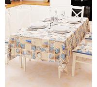 PETTI Artigiani Italiani - Tovaglia, Tovaglia da Tavola, Tovaglia Cucina in Cotone Disegno Lidia Blu X12 Posti (140x240 cm) 100% Made in Italy