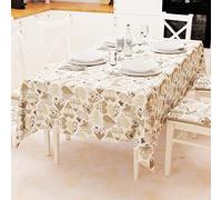 PETTI Artigiani Italiani - Tovaglia da Tavola, Tovaglia Cucina in Microfibra Antimacchia Disegno Cerchio Rosso X12 Posti (140x240 cm) 100% Made in Italy