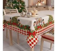 PETTI Artigiani Italiani - Tovaglia Natalizia Antimacchia Rettangolare Copritavolo Natalizio Cucina Disegno Soldatini Rosso X6 Posti (140x180 cm) 100% Made in Italy