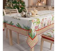 PETTI Artigiani Italiani - Tovaglia Natalizia Antimacchia Rettangolare Copritavolo Natalizio Cucina Disegno Noel X18 Posti (140x360 cm) 100% Made in Italy