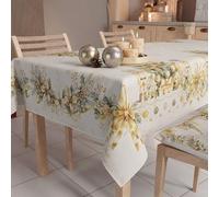 PETTI Artigiani Italiani - Tovaglia Natalizia Antimacchia Rettangolare Copritavolo Natalizio Cucina Disegno Xmas Gold X6 Posti (140x180 cm) 100% Made in Italy