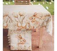 PETTI Artigiani Italiani - Tovaglia Pasqua Antimacchia Rettangolare Copritavolo Pasquale Cucina Disegno Sweet Easter X12 Posti (140x240 cm) 100% Made in Italy