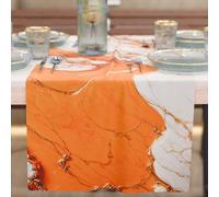 PETTI Artigiani Italiani - Tovaglia Runner Tavolo Moderno Elegante Effetto Marmo Arancione, 100% Made in Italy