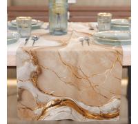 PETTI Artigiani Italiani - Tovaglia Runner Tavolo Moderno Elegante Effetto Marmo Beige, 100% Made in Italy