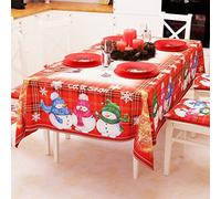 PETTI Artigiani Italiani - Tovaglia, Tovaglia da Tavola Antimacchia Natalizia, Copritavolo Cucina Natalizio Disegno Pupazzo X24 Posti (140x450 cm) 100% Made in Italy