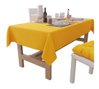 PETTI Artigiani Italiani - Tovaglia da Tavola Rettangolare, Tovaglia Elegante, Tovaglia Tinta Unita in Cotone, Copritavolo Cucina, Tovaglia Giallo X6 Posti (140x180 cm), 100% Made in Italy