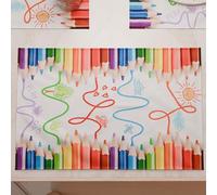 PETTI Artigiani Italiani - Tovagliette Americane con Stampa Digitale, Tovagliette Americane in Tessuto e Lavabili (Set da 2-30x45 cm) Matite, 100% Made in Italy