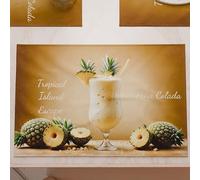 PETTI Artigiani Italiani - Tovagliette Americane con Stampa Digitale, Tovagliette Americane in Tessuto e Lavabili (Set da 2-30x45 cm) Pina Colada, 100% Made in Italy