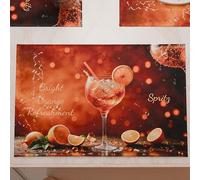 PETTI Artigiani Italiani - Tovagliette Americane con Stampa Digitale, Tovagliette Americane in Tessuto e Lavabili (Set da 2-30x45 cm) Spritz, 100% Made in Italy