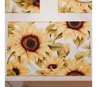 PETTI Artigiani Italiani - Tovagliette Americane con Stampa Digitale, Tovagliette Americane in Tessuto e Lavabili (Set da 2-30x45 cm) Girasole, 100% Made in Italy