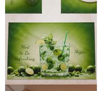 PETTI Artigiani Italiani - Tovagliette Americane con Stampa Digitale, Tovagliette Americane in Tessuto e Lavabili (Set da 2-30x45 cm) Mojito, 100% Made in Italy