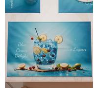 PETTI Artigiani Italiani - Tovagliette Americane con Stampa Digitale, Tovagliette Americane in Tessuto e Lavabili (Set da 2-30x45 cm) Blue Lagoon, 100% Made in Italy