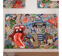 PETTI Artigiani Italiani - Tovagliette Americane con Stampa Digitale, Tovagliette Americane in Tessuto e Lavabili (Set da 6-30x45 cm) Murales, 100% Made in Italy