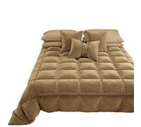 PETTI Artigiani Italiani - Trapunta in Morbido e Caldo Velluto 350 g/m², Piumone Matrimoniale, Double Face, Trapunta Matrimoniale: 260x270 cm, Tortora, 100% Made in Italy
