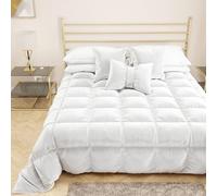 PETTI Artigiani Italiani - Trapunta in Morbido e Caldo Velluto 350 g/m², Piumone Matrimoniale, Double Face, Trapunta Matrimoniale: 260x270 cm, Bianco, 100% Made in Italy
