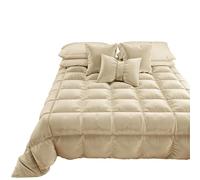 PETTI Artigiani Italiani - Trapunta in Morbido e Caldo Velluto 350 g/m², Piumone Piazza e Mezza, Double Face, Trapunta Piazza e Mezza: 220x260 cm, Panna, 100% Made in Italy