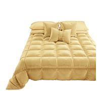 PETTI Artigiani Italiani - Trapunta in Morbido e Caldo Velluto 350 g/m², Piumone Piazza e Mezza, Double Face, Trapunta Piazza e Mezza: 220x260 cm, Oro, 100% Made in Italy