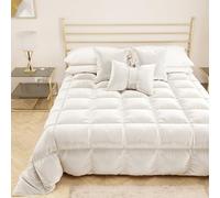 PETTI Artigiani Italiani - Trapunta in Morbido e Caldo Velluto 350 g/m², Piumone Singolo, Double Face, Trapunta Singola: 160x260 cm, Bianco, 100% Made in Italy