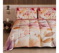 PETTI Artigiani Italiani - Trapunta Invernale, Piumone Invernale, Trapunta Matrimoniale Double Face Tinta Unita e Stampa Digitale Floreale 25 2, 100% Microfibra, Made in Italy