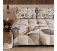 PETTI Artigiani Italiani - Trapunta Invernale, Piumone Invernale, Trapunta Matrimoniale Double Face Tinta Unita e Stampa Digitale Floreale 25 16, 100% Microfibra, Made in Italy