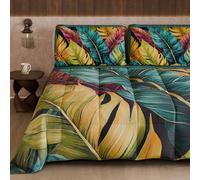 PETTI Artigiani Italiani - Trapunta Invernale, Piumone Invernale, Trapunta Singola Double Face Tinta Unita e Stampa Digitale Floreale 04 199, 100% Microfibra, Made in Italy