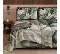 PETTI Artigiani Italiani - Trapunta Invernale, Piumone Invernale, Trapunta Singola Double Face Tinta Unita e Stampa Digitale Floreale 25 4, 100% Microfibra, Made in Italy