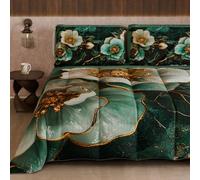 PETTI Artigiani Italiani - Trapunta Invernale, Piumone Invernale, Trapunta Singola Double Face Tinta Unita e Stampa Digitale Floreale 06 19, 100% Microfibra, Made in Italy