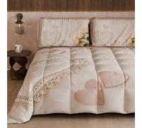 PETTI Artigiani Italiani - Trapunta Invernale, Piumone Invernale, Trapunta Singola Double Face Tinta Unita e Stampa Digitale, Shabby 04 319, 100% Microfibra, Made in Italy