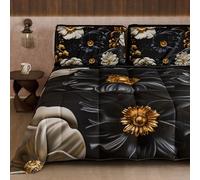 PETTI Artigiani Italiani - Trapunta Invernale, Piumone Invernale, Trapunta Singola Double Face Tinta Unita e Stampa Digitale Floreale 05 6, 100% Microfibra, Made in Italy