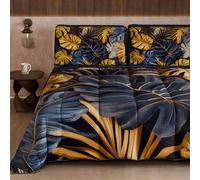 PETTI Artigiani Italiani -Trapunta Invernale, Piumone Invernale, Trapunta Una Piazza e Mezza Double Face Tinta Unita e Stampa Digitale Floreale 04 186, 100% Microfibra, Made in Italy