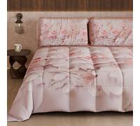 PETTI Artigiani Italiani - Trapunta Invernale, Piumone Invernale, Trapunta Una Piazza e Mezza Double Face Tinta Unita e Stampa Digitale, Shabby 04 340, 100% Microfibra, Made in Italy