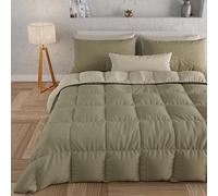 PETTI Artigiani Italiani - Trapunta Matrimoniale Maxi Invernale, Piumone Matrimoniale Maxi, Tinta Unita Double Face Fango Tortora 100% Made in Italy