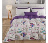 PETTI Artigiani Italiani - Trapunta, Piumone Invernale, Trapunta Invernale, Trapunta Matrimoniale Double Face Tinta Unita e Stampa Digitale, 100% Microfibra Anallergica, Made in Italy