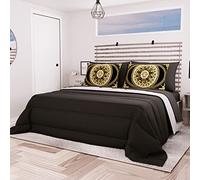 PETTI Artigiani Italiani - Trapunta, Piumone Invernale, Trapunta Una Piazza e Mezza Maxi Nero, Trapunta Invernale, Trapunta Double Face, 100% Microfibra Anallergica, Made in Italy