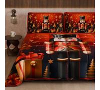 PETTI Artigiani Italiani - Trapunta Singola Invernale di Natale, Piumone Singolo Natalizio, Trapunta Natalizia Double Face Tinta Unita e Stampa Digitale Xmas 1, Made in Italy