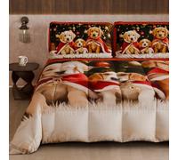 PETTI Artigiani Italiani - Trapunta Singola Invernale di Natale, Piumone Singolo Natalizio, Trapunta Natalizia Double Face Tinta Unita e Stampa Digitale Xmas 18, Made in Italy