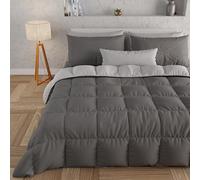PETTI Artigiani Italiani - Trapunta Singola Invernale, Piumone Singolo, Tinta Unita Double Face Grigio 100% Made in Italy
