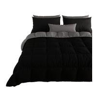 PETTI Artigiani Italiani - Trapunta Singola Invernale, Piumone Singolo, Tinta Unita Double Face Nero 100% Made in Italy