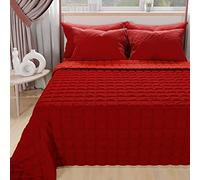 PETTI Artigiani Italiani - Trapuntino Matrimoniale, Copriletto Matrimoniale, Trapuntino Double Face, Trapunta Primaverile, Rosso Bordeaux, 100% Made in Italy