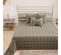 PETTI Artigiani Italiani - Trapuntino Matrimoniale in Morbido e Caldo Velluto, Trapunta Primaverile Autunnale, Copriletto Matrimoniale, Fango, 100% Made in Italy