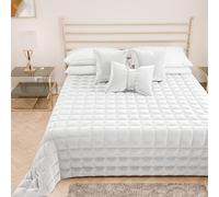 PETTI Artigiani Italiani - Trapuntino Matrimoniale in Morbido e Caldo Velluto, Trapunta Primaverile Autunnale, Copriletto Matrimoniale, Bianco, 100% Made in Italy