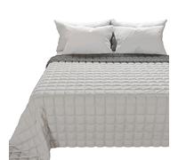 PETTI Artigiani Italiani - Trapuntino Matrimoniale Maxi, Copriletto Matrimoniale Maxi, Trapuntino Double Face, Trapunta Primaverile, Grigio, 100% Made in Italy