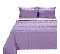 PETTI Artigiani Italiani - Trapuntino Matrimoniale Maxi, Copriletto Matrimoniale Maxi, Trapuntino Double Face, Trapunta Primaverile, Panna Lilla, 100% Made in Italy