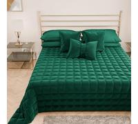 PETTI Artigiani Italiani - Trapuntino Singolo in Morbido e Caldo Velluto, Trapunta Primaverile Autunnale, Copriletto Singolo, Smeraldo, 100% Made in Italy