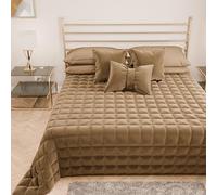 PETTI Artigiani Italiani - Trapuntino Singolo in Morbido e Caldo Velluto, Trapunta Primaverile Autunnale, Copriletto Singolo, Tortora, 100% Made in Italy