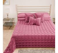 PETTI Artigiani Italiani - Trapuntino Singolo in Morbido e Caldo Velluto, Trapunta Primaverile Autunnale, Copriletto Singolo, Fuxia, 100% Made in Italy